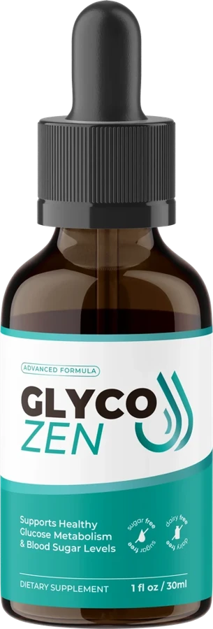 GlycoZen amber dropper bottle with a teal label
